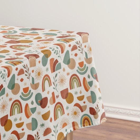 Nappe Retro Boho Rainbow Sun Geometric Illustration (In Situ)