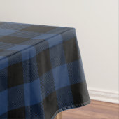 Nappe Retro Buffalo Plaid Tartan Motif Black Navy Bleu (In Situ)
