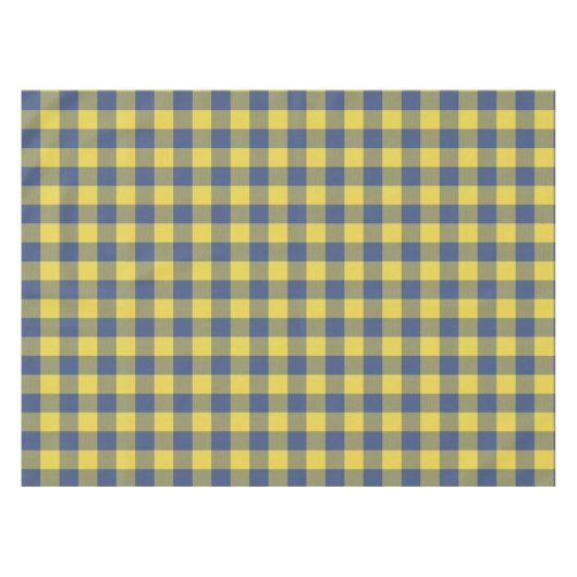 Nappe Retro Buffalo Plaid Tartan Motif jaune bleu  (Devant (Horizontal))