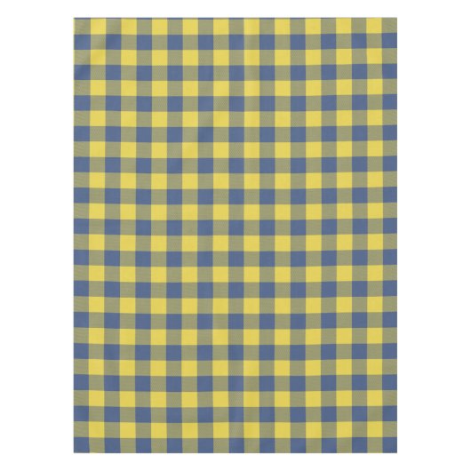 Nappe Retro Buffalo Plaid Tartan Motif jaune bleu  (Devant)