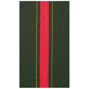 Nappe Retro Deep Forest Green Red Brown Racing Stripes