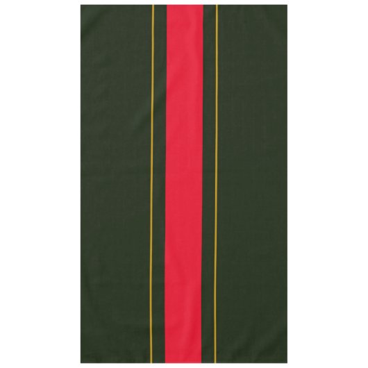 Nappe Retro Deep Forest Green Red Brown Racing Stripes (Devant)