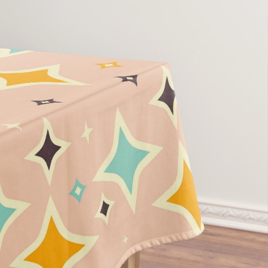 Nappe Retro geometric pattern with teal, orange, black (In Situ)