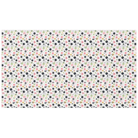 Nappe Rétro Géométrique Abstrait Pat#2 Sage Rose ID1067 (Devant (Horizontal))