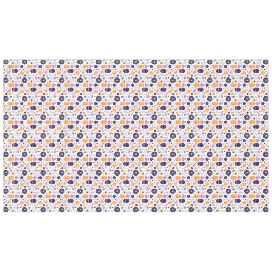 Nappe Rétro Géométrique Abstrait Pat#7 Indigo ID1067 (Devant (Horizontal))