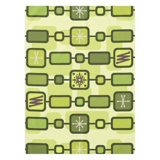 Nappe Rétro graphique géométrique atomique chartreuse (Devant)