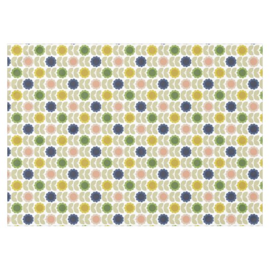 Nappe Retro Groovy Summer Flowers Stems (Devant (Horizontal))