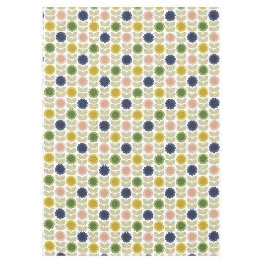 Nappe Retro Groovy Summer Flowers Stems (Devant)