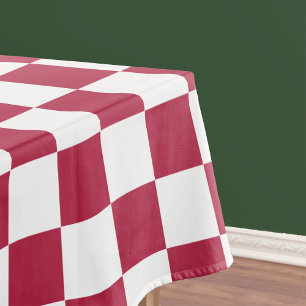 Nappe Retro Magenta White À damiers Table à manger Motif