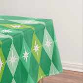Nappe Retro Mid Century moderne Diamants verts Noël (In Situ)