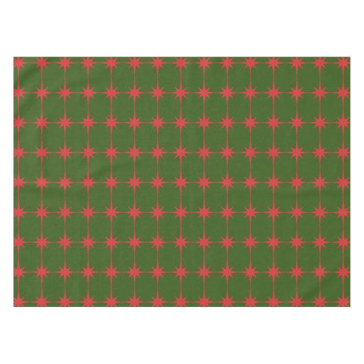 Nappe Retro Mid-Century moderne Étoiles de Noël Motif (Devant (Horizontal))