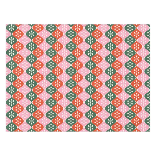 Nappe Retro Mid Mod Atomic Pattern Pink Green Christmas (Devant (Horizontal))