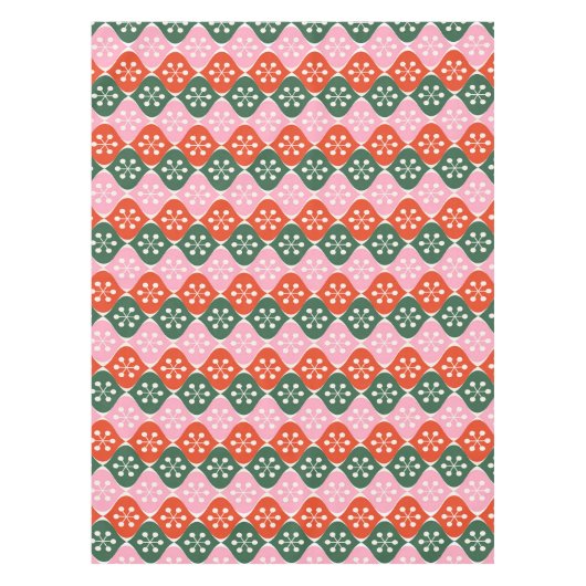 Nappe Retro Mid Mod Atomic Pattern Pink Green Christmas (Devant)