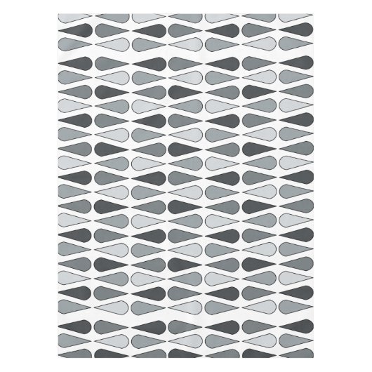 Nappe Retro Midcentury Teardrops Gray (Devant)