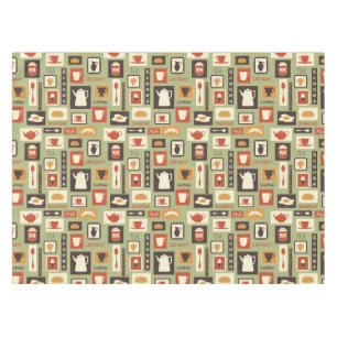 Nappe Rétro motif avec des plats de cuisine pour le
