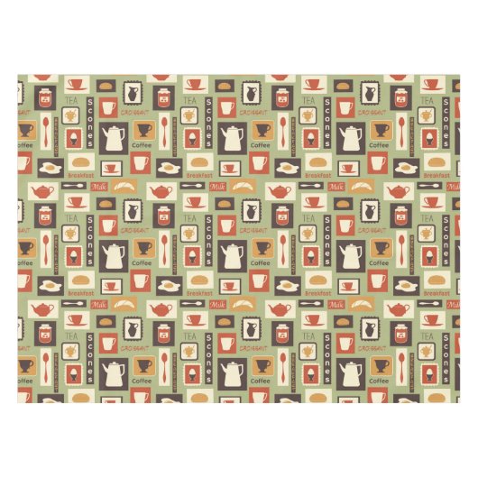 Nappe Rétro motif avec des plats de cuisine pour le (Devant (Horizontal))