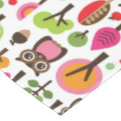 Nappe rétro motif de hibou d'arbre rose de feuille (Angle)