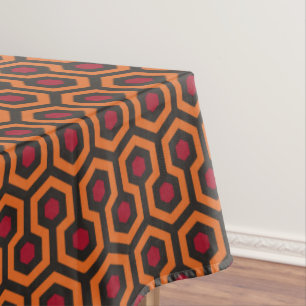 Nappe Rétro motif rouge-brun orange moderne d'hexagone
