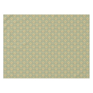 Nappe Rétro motif vert et jaune vintage
