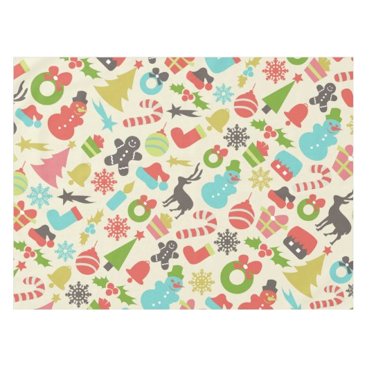 Nappe Rétro Noël coloré mignon (Devant (Horizontal))