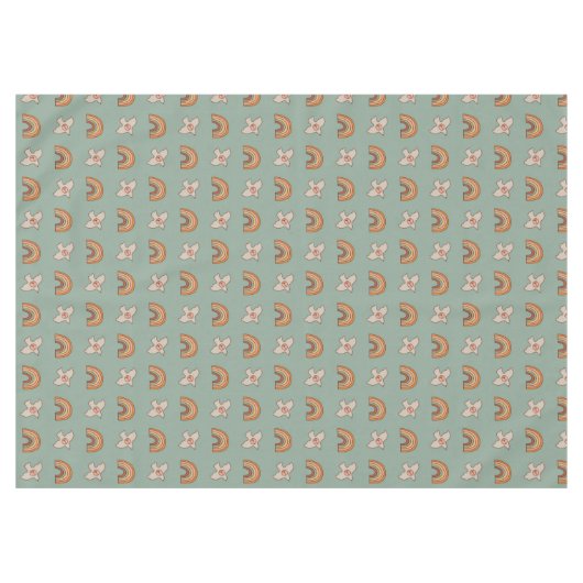 Nappe Retro Pastel Tablecloth 70s Groovy Earthy Vibes (Devant (Horizontal))