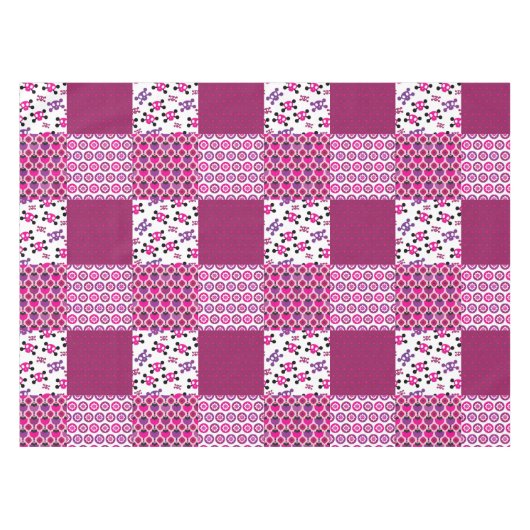 Nappe Rétro point de polka de crâne de fleur (Devant (Horizontal))