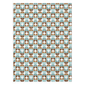 Nappe Retro Quartiers Motif Brown bleu (Devant)