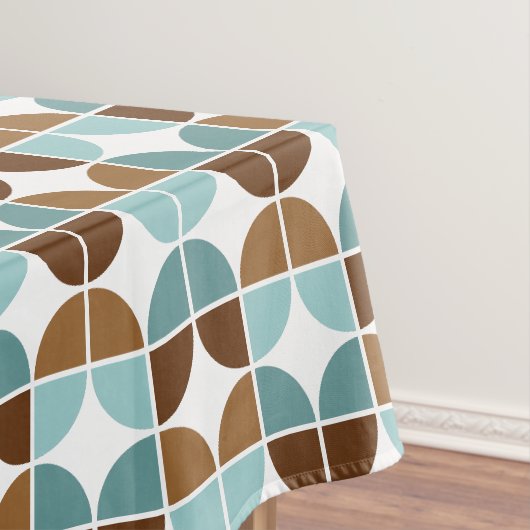 Nappe Retro Quartiers Motif Brown bleu (In Situ)