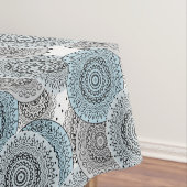 Nappe Rétro, rétro motif, bleu et gris, élégant (In Situ)