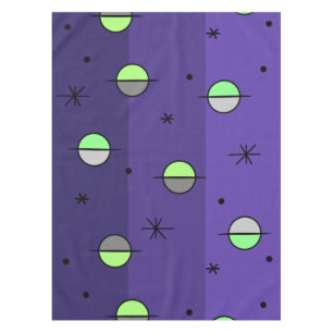 Nappe Retro Space Age Planètes Stars Indigo