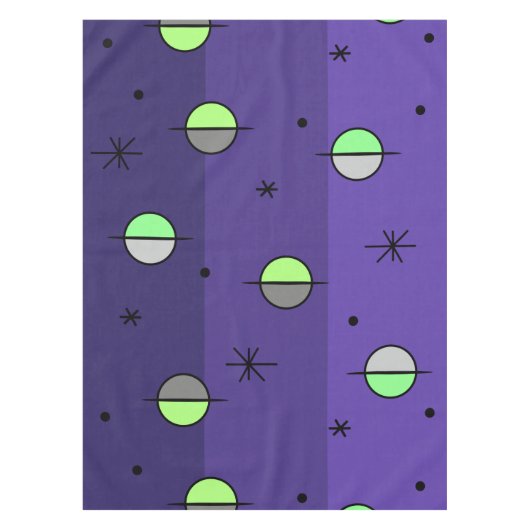 Nappe Retro Space Age Planètes Stars Indigo (Devant)