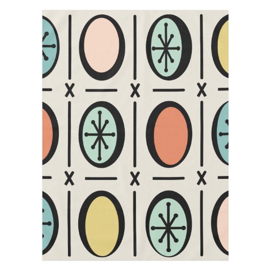Nappe Retro Vintage Fabriqué Motif Pastels (Devant)