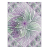 Nappe Rêve de fleurs, Abstrait violet vert Fractal Art (Devant)