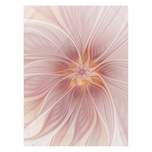 Nappe Rêve floral rose doux Fleur d'art fractal Abstrait (Devant)