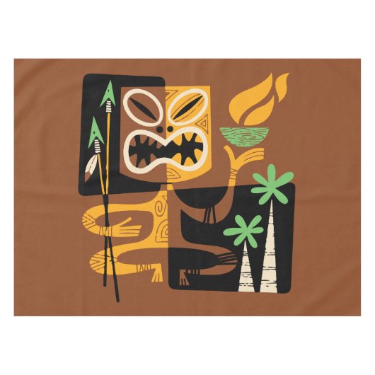 Nappe Rituels tribaux anciens : Homme avec feu et oreill (Devant (Horizontal))