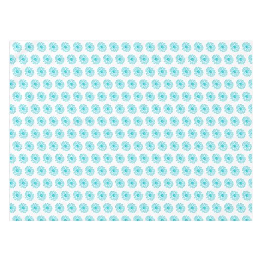 Nappe Robin Egg Blue Daisy Print, Hippie Flowers Motif (Devant (Horizontal))