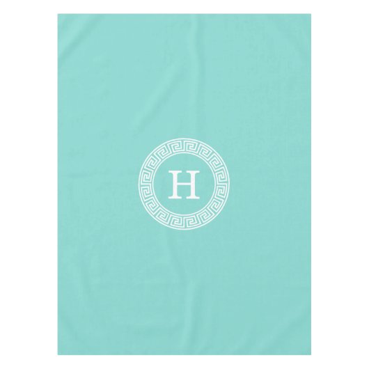 Nappe Robin Oeuf Wht Grille Grecque Cadre Rnd Initial Mo (Devant)