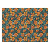 Nappe Robins et fleurs de lys, orange et bleu (Devant (Horizontal))