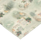 Nappe Robins vintages et voeux de Noël (Angle)