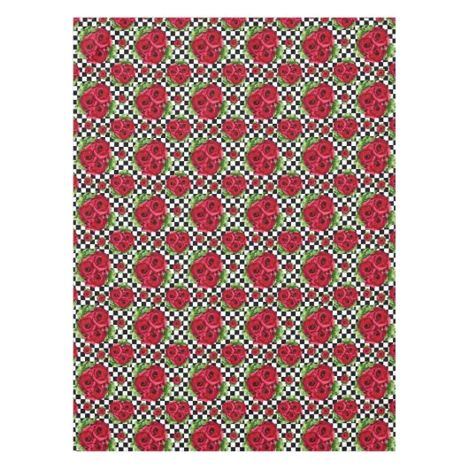 Nappe Rockabilly floral d'amour de bouquet de roses (Devant)