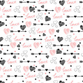 Nappe Romantic Love Gift Tablecloth Pink Black Hearts