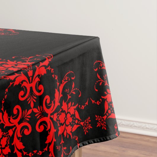 Nappe Romantique, Élégant Vintage Damask Rouge Goth (In Situ)