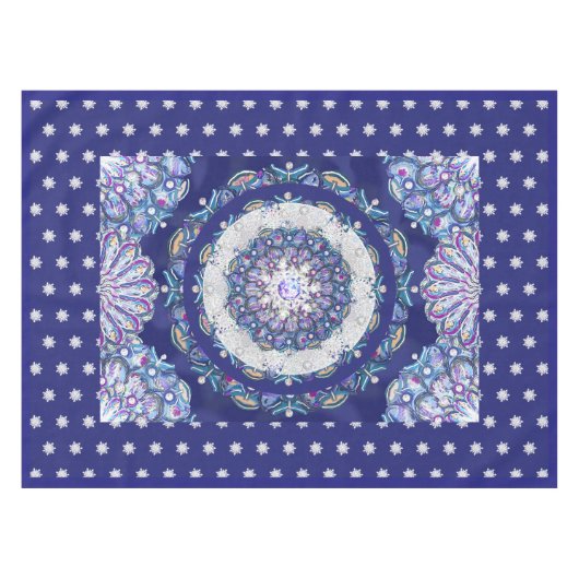 Nappe Rosace bleue et flocon de neige (Devant (Horizontal))