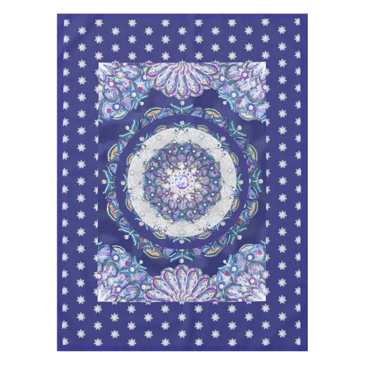 Nappe Rosace bleue et flocon de neige (Devant)