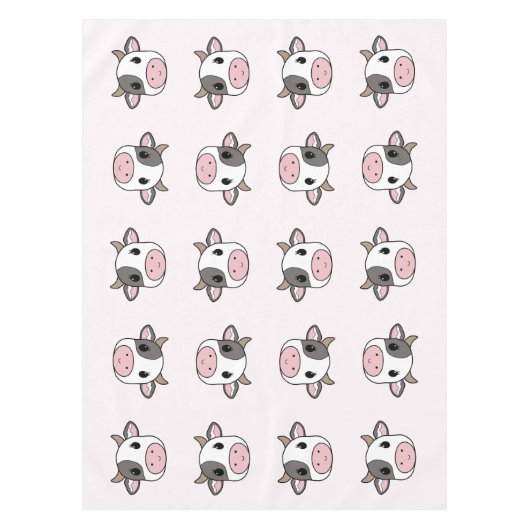 Nappe rose avec motif de vache mignonne (Devant)