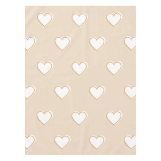 Nappe Rose blanc Beige mignon Motif de coeur simple