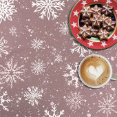 Nappe Rose blanc Snowflakes rose