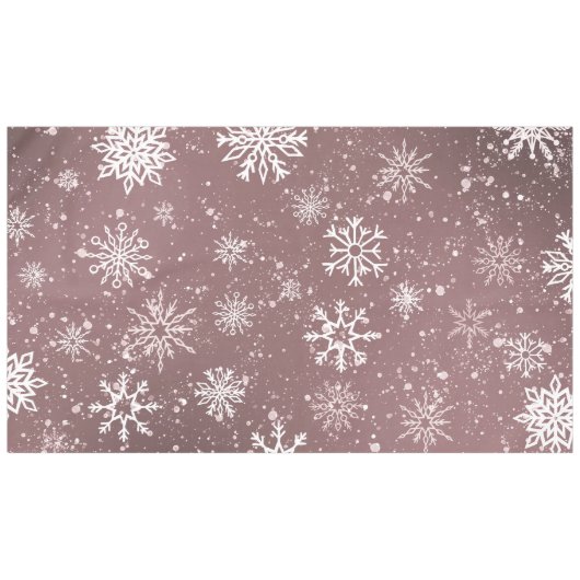 Nappe Rose blanc Snowflakes rose (Devant (Horizontal))