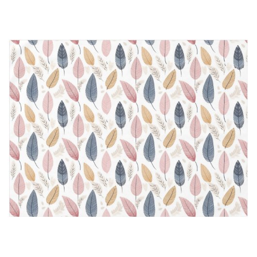 Nappe Rose blanche Orange Blue Boho Feuilles (Devant (Horizontal))