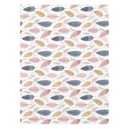 Nappe Rose blanche Orange Blue Boho Feuilles (Devant)